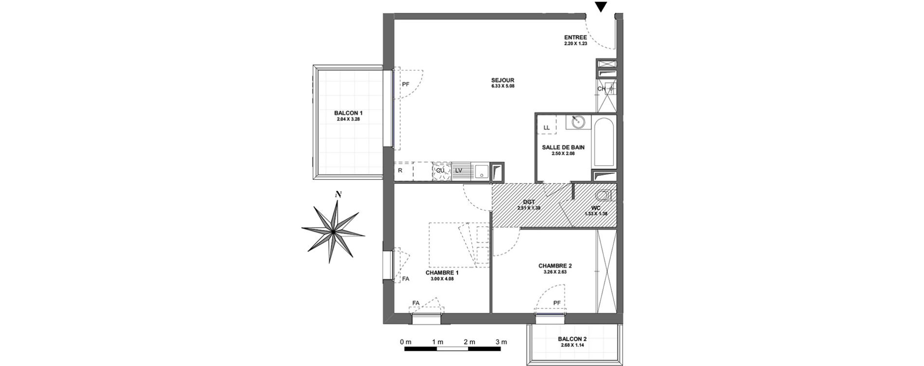 Appartement T3 de 62,96 m2 &agrave; Ambilly Centre