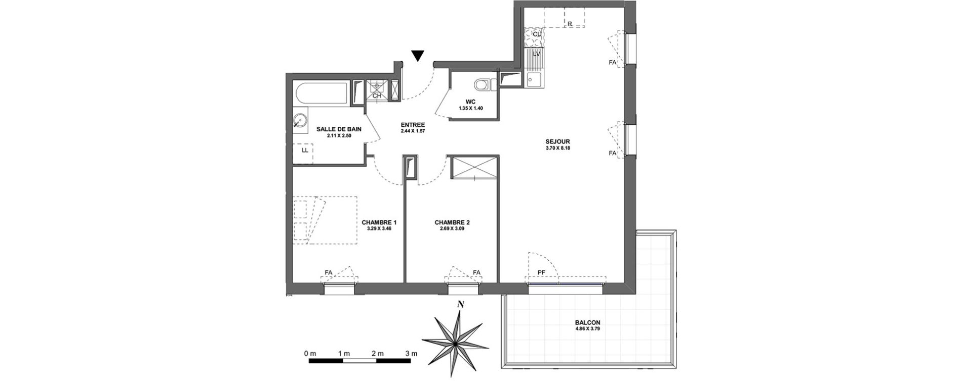 Appartement T3 de 64,89 m2 &agrave; Ambilly Centre