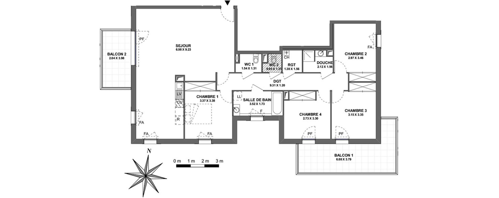 Appartement T5 de 122,63 m2 &agrave; Ambilly Centre