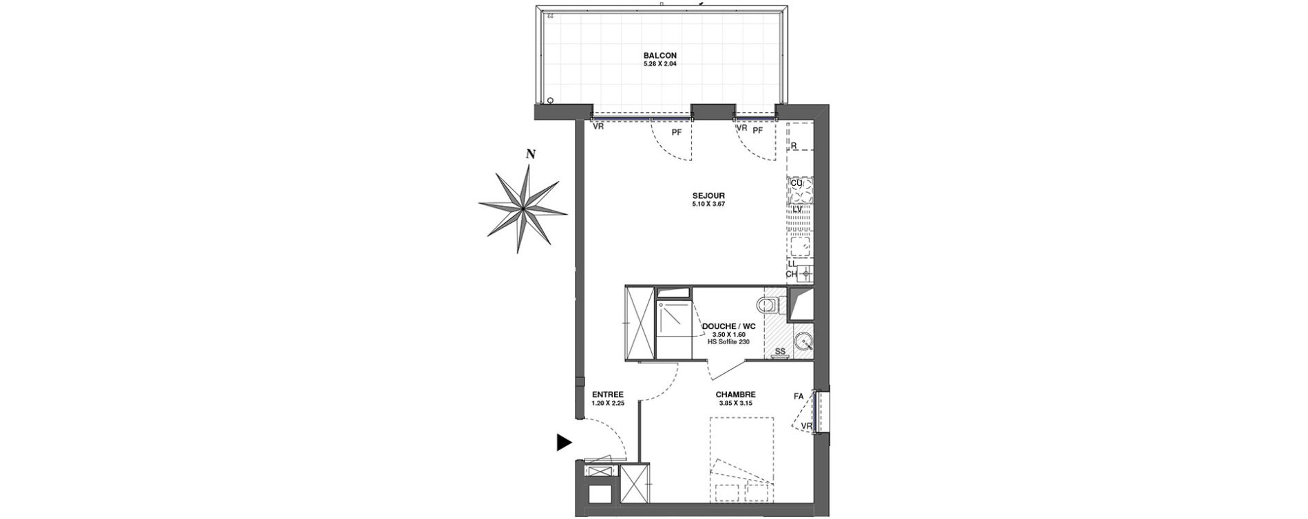 Appartement T2 de 41,36 m2 &agrave; Ambilly Centre