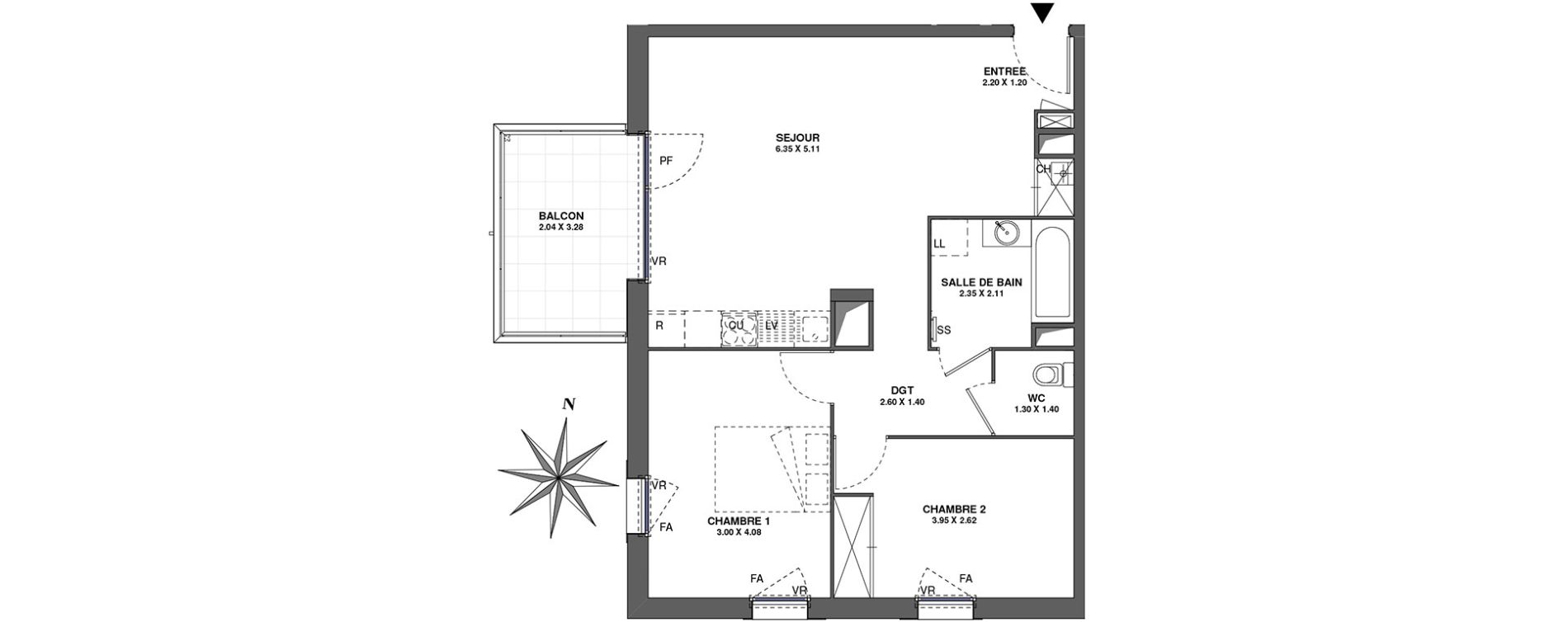 Appartement T3 de 62,11 m2 &agrave; Ambilly Centre