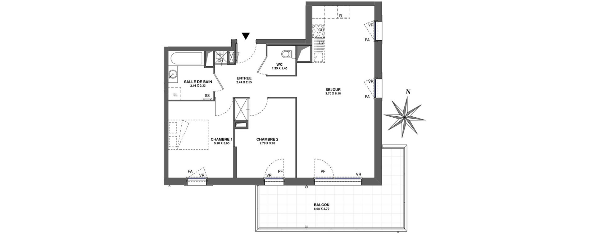 Appartement T3 de 63,89 m2 &agrave; Ambilly Centre