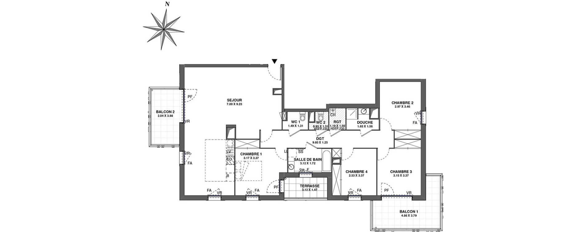 Appartement T5 de 121,19 m2 &agrave; Ambilly Centre