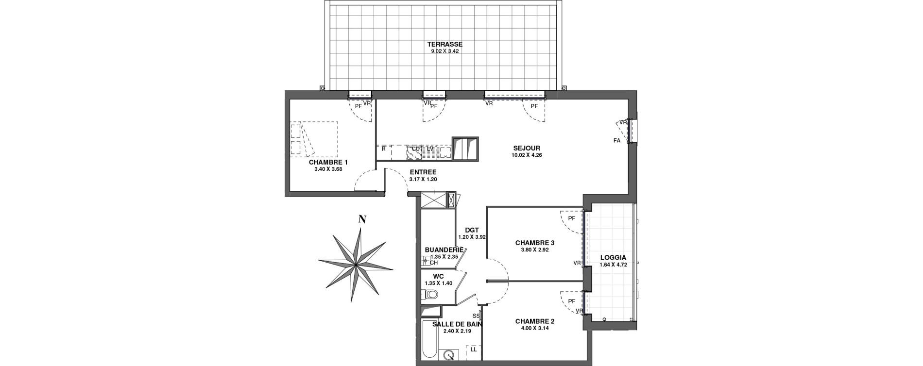 Appartement T4 de 90,30 m2 &agrave; Ambilly Centre