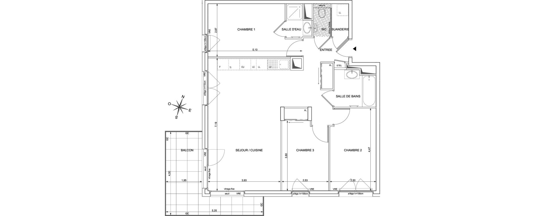 Appartement T4 de 82,62 m2 &agrave; Ambilly Centre