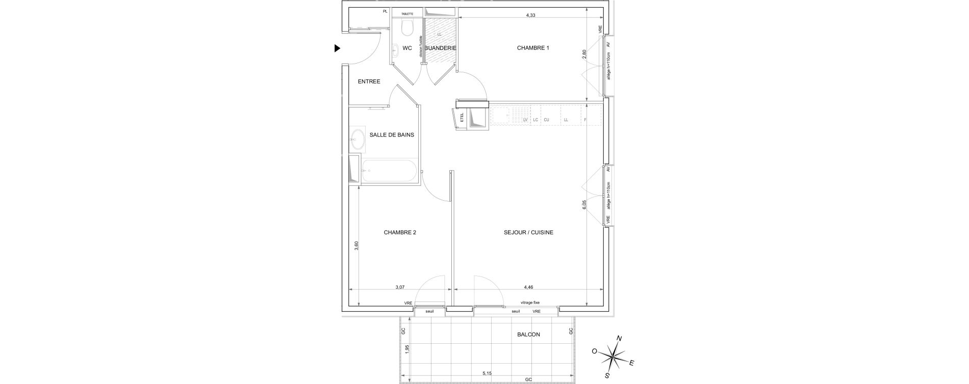 Appartement T3 de 64,41 m2 &agrave; Ambilly Centre