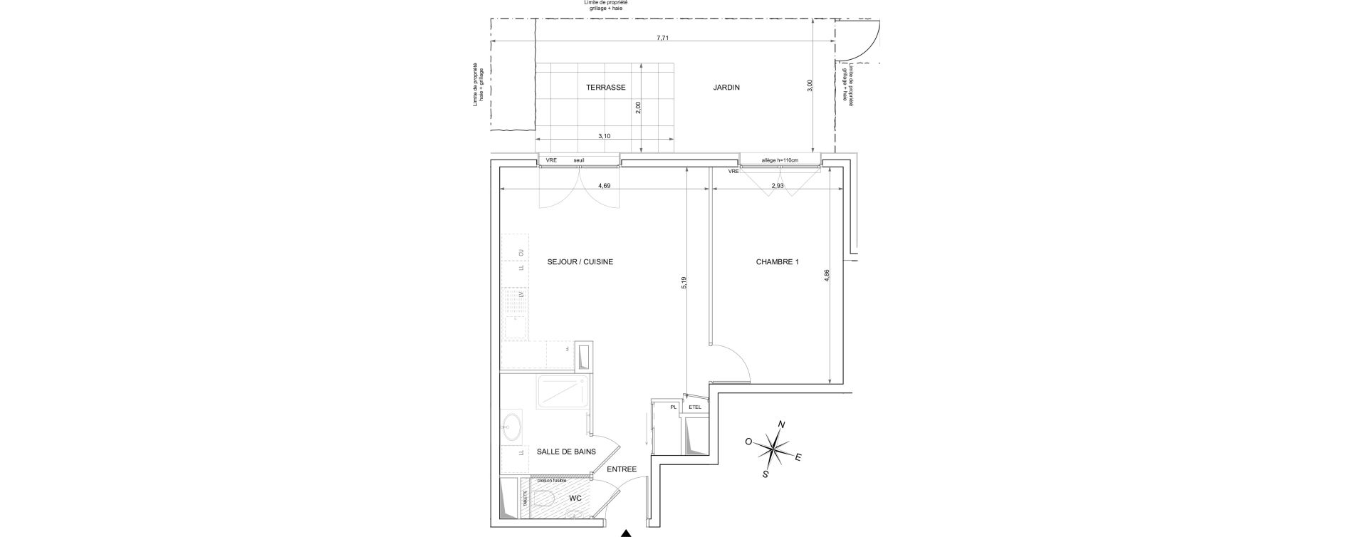 Appartement T2 de 47,06 m2 &agrave; Ambilly Centre