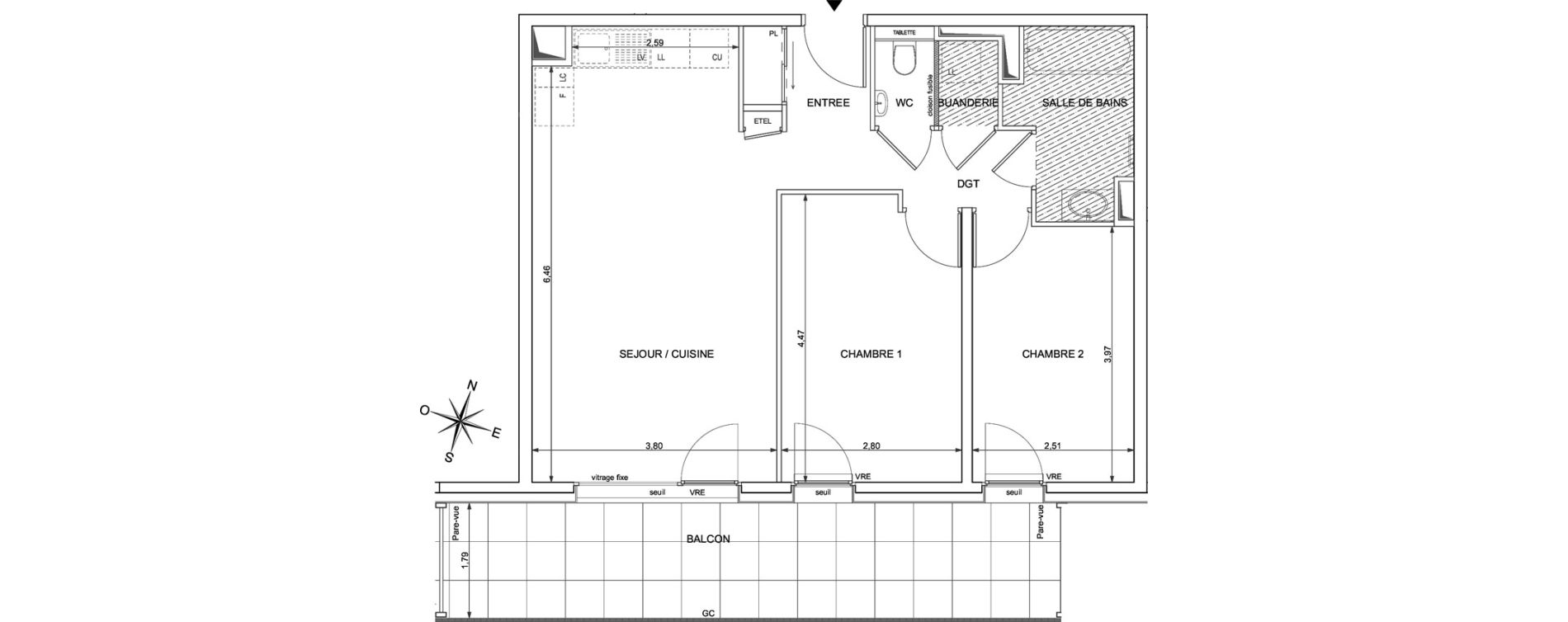 Appartement T3 de 62,41 m2 &agrave; Ambilly Centre