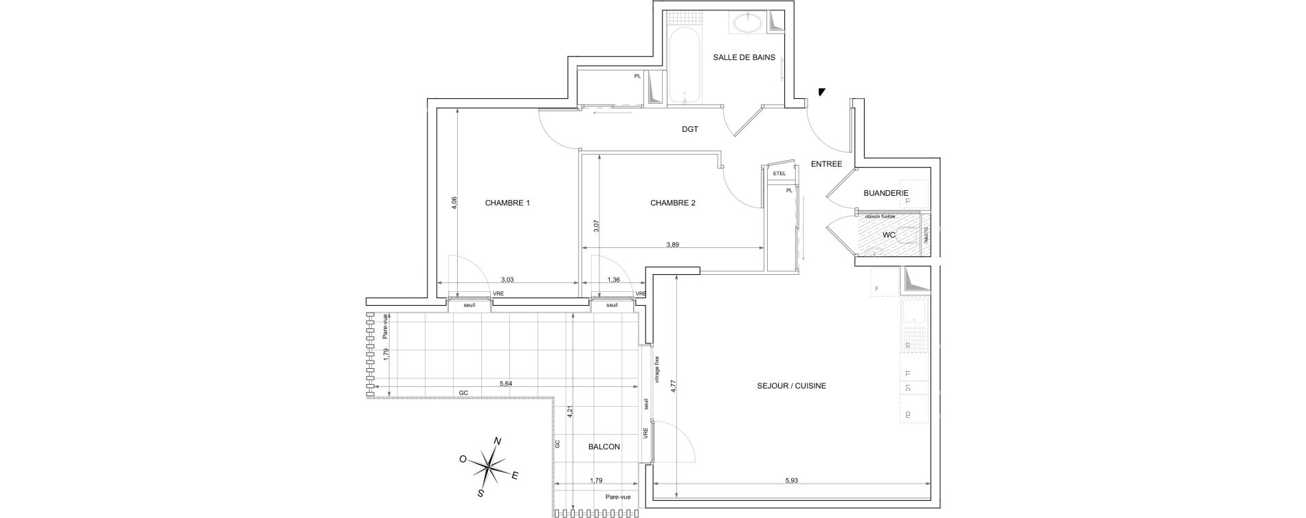 Appartement T3 de 69,50 m2 &agrave; Ambilly Centre