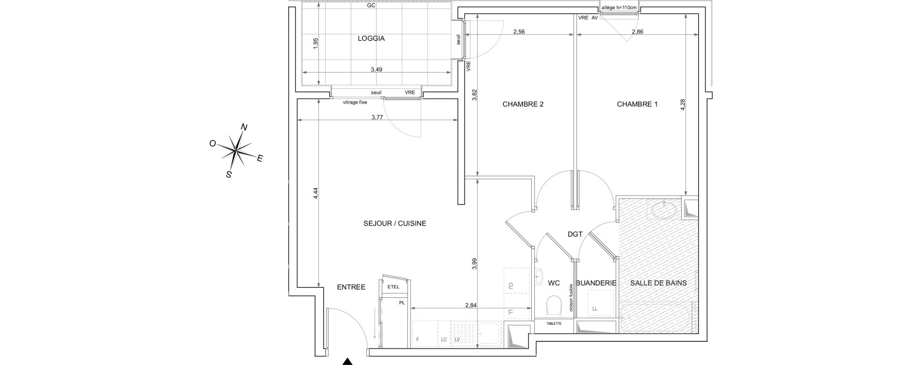 Appartement T3 de 60,57 m2 &agrave; Ambilly Centre