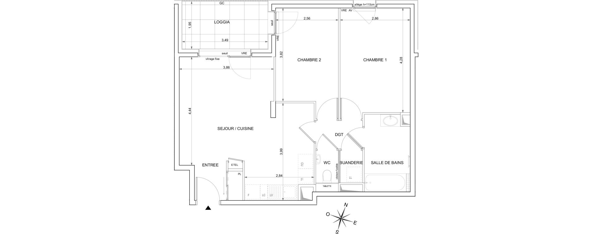 Appartement T3 de 60,71 m2 &agrave; Ambilly Centre
