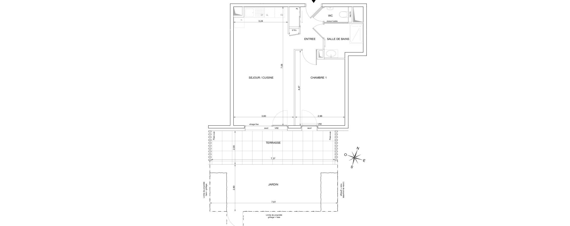 Appartement T2 de 47,21 m2 &agrave; Ambilly Centre