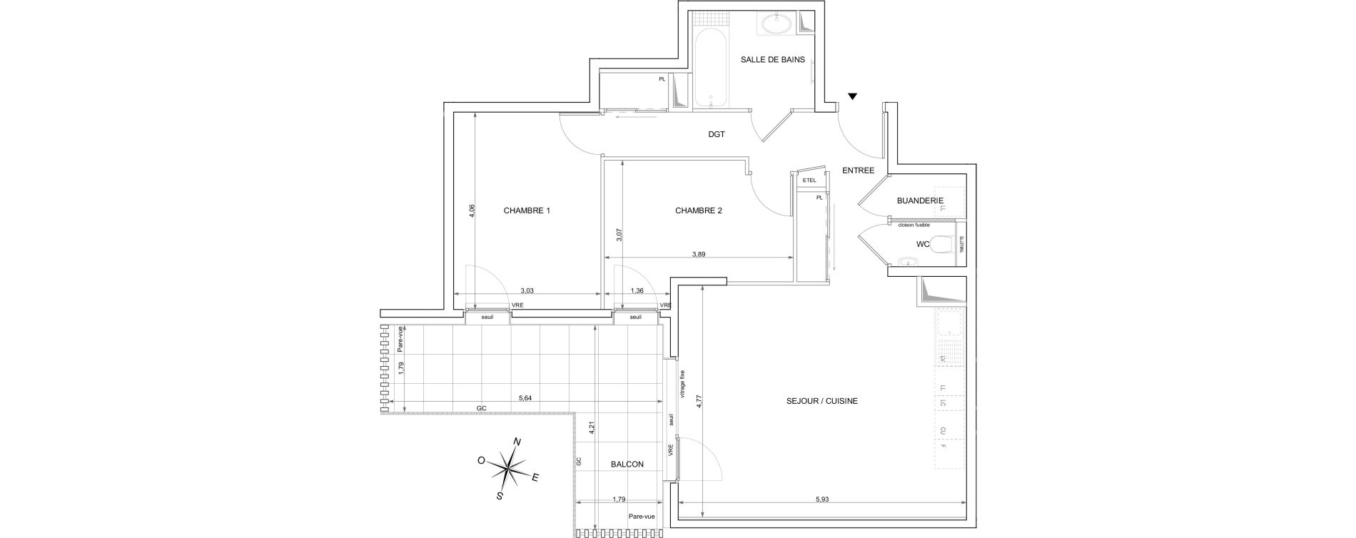 Appartement T3 de 69,27 m2 &agrave; Ambilly Centre