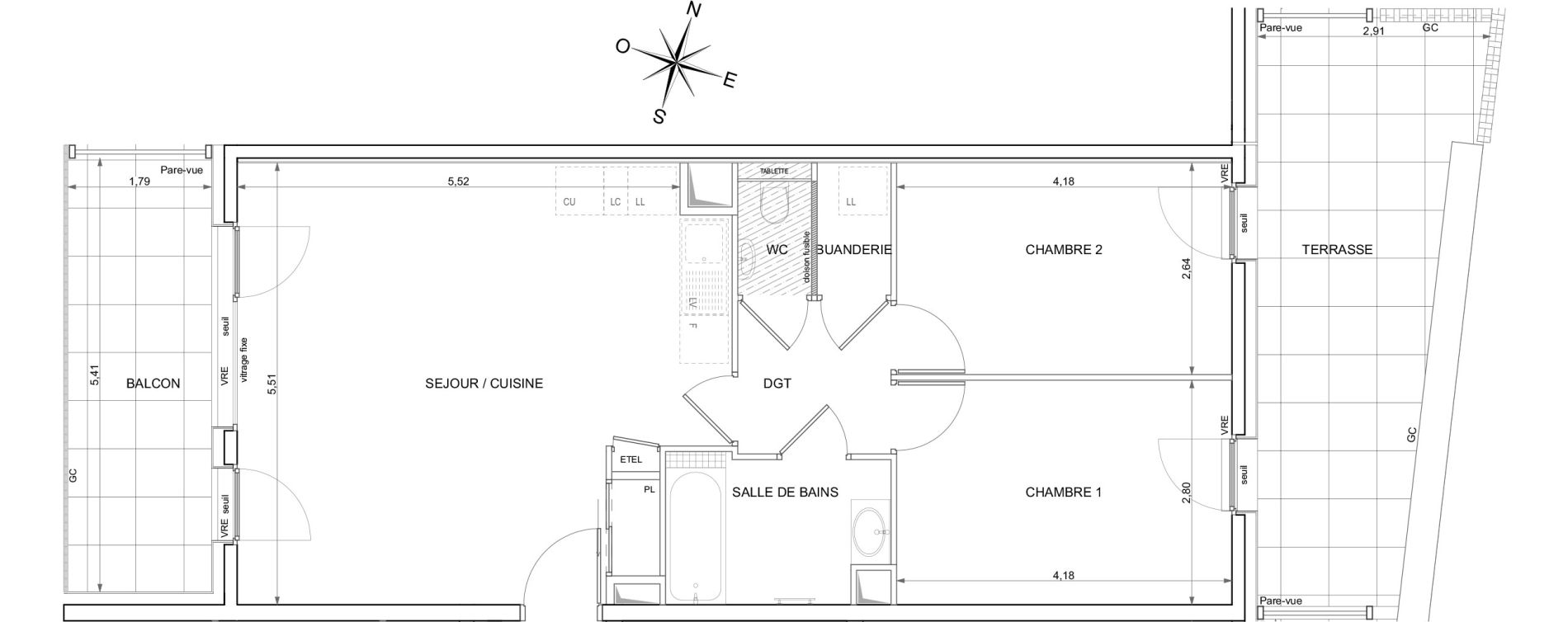 Appartement T3 de 65,41 m2 &agrave; Ambilly Centre