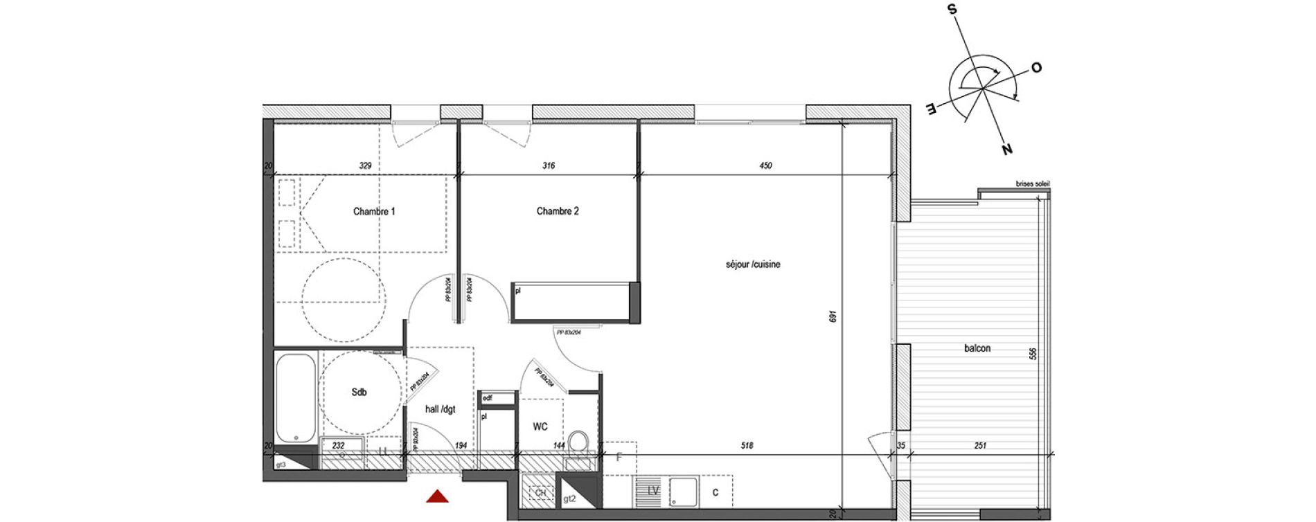 Appartement T3 de 70,80 m2 &agrave; Annecy-Le-Vieux Centre