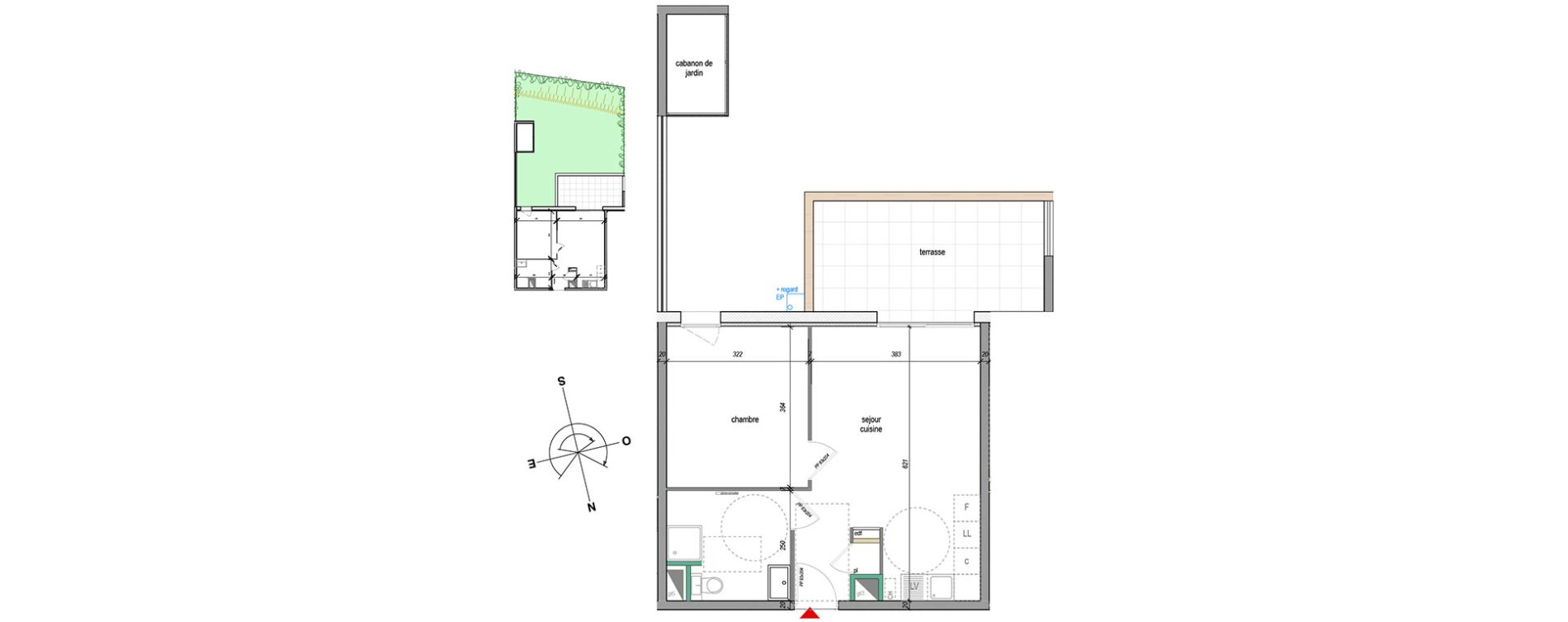 Appartement T2 de 42,40 m2 &agrave; Annecy-Le-Vieux Centre