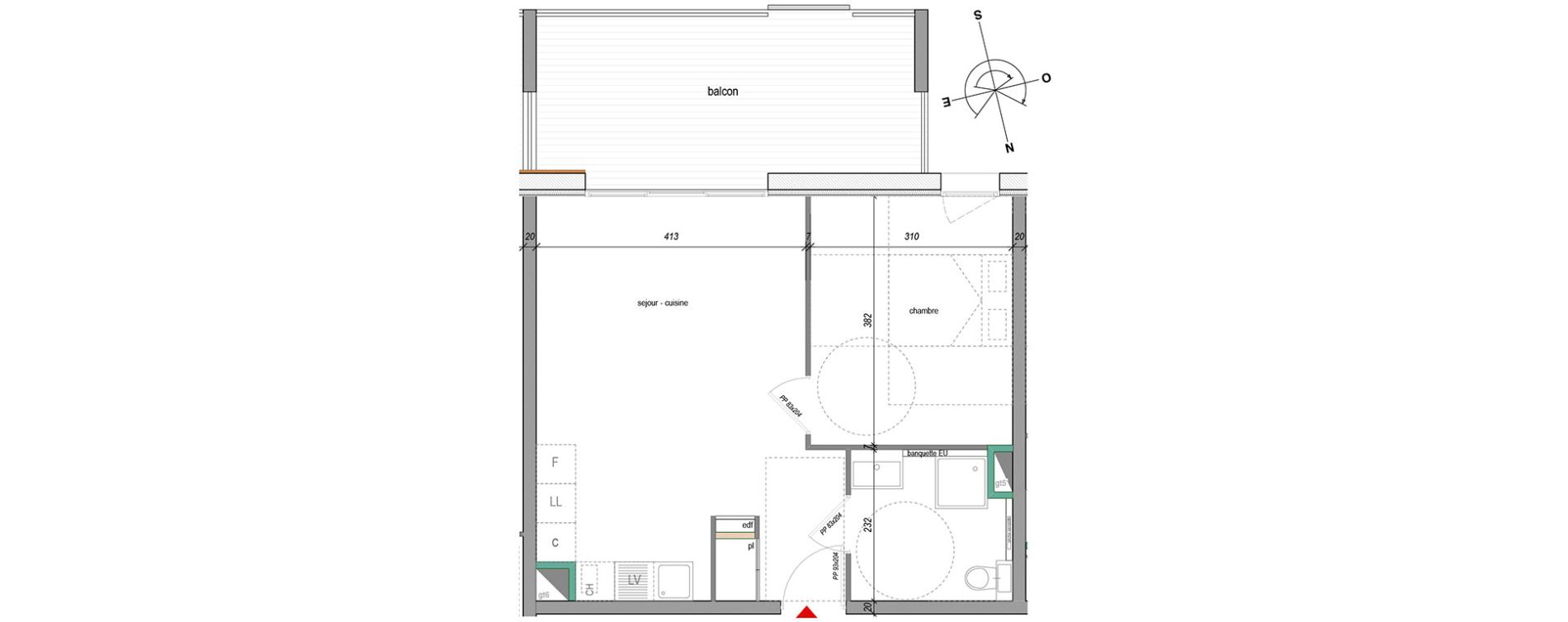 Appartement T2 de 43,70 m2 &agrave; Annecy-Le-Vieux Centre