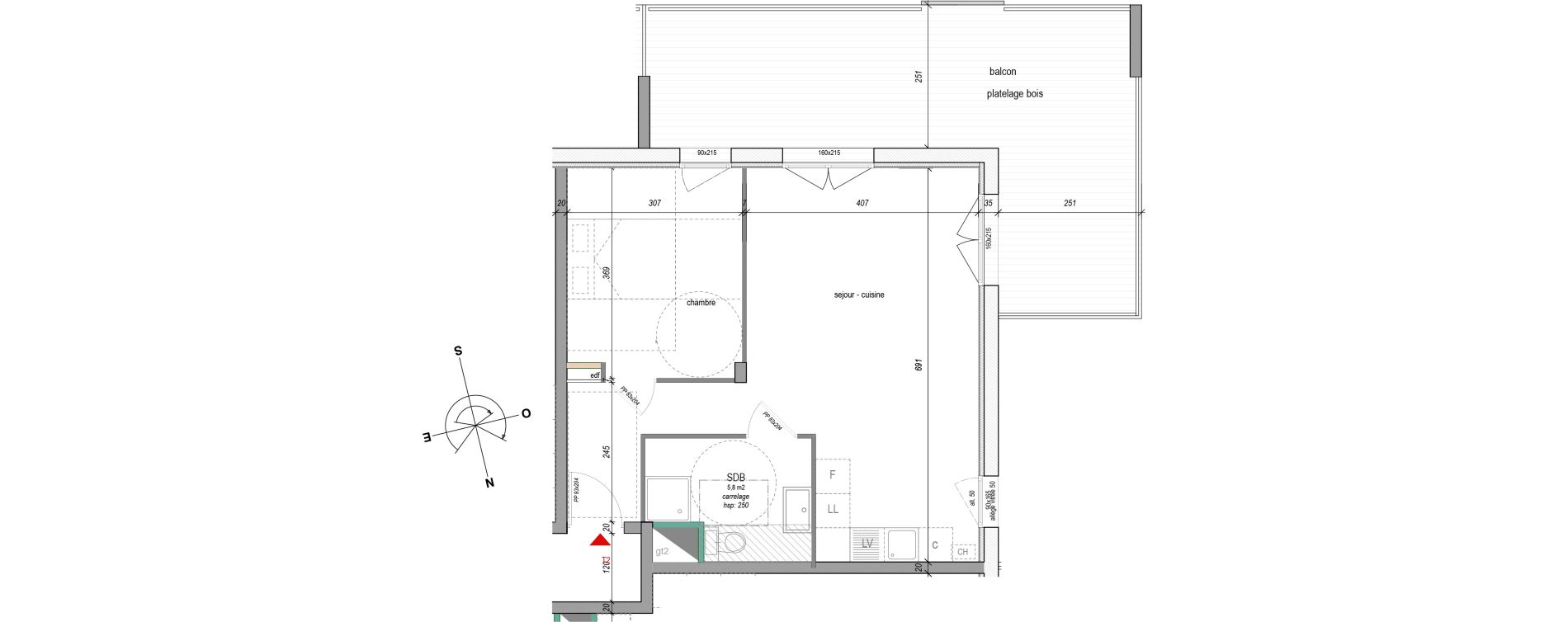 Appartement T2 de 46,70 m2 &agrave; Annecy-Le-Vieux Centre