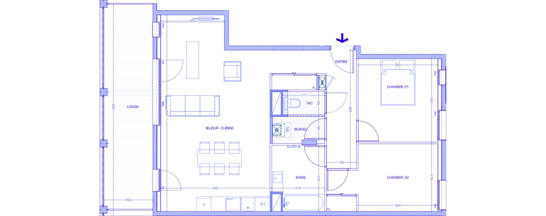 Appartement T3 de 73,73 m2 &agrave; Annecy Meythet