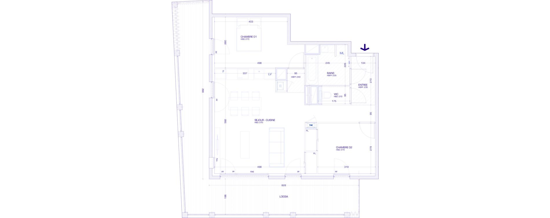Appartement T3 de 65,45 m2 &agrave; Annecy Meythet
