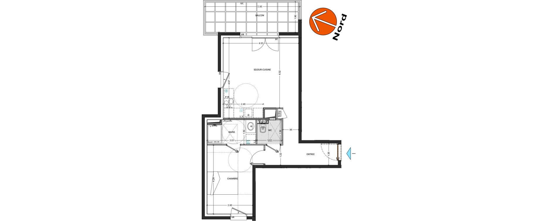 Appartement T2 de 48,81 m2 &agrave; Annecy Annecy seynod