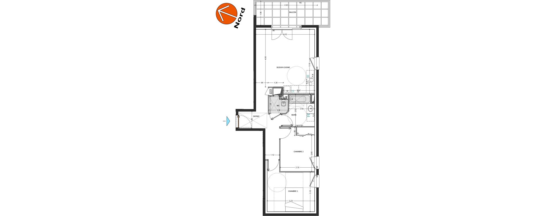 Appartement T3 de 61,62 m2 &agrave; Annecy Annecy seynod