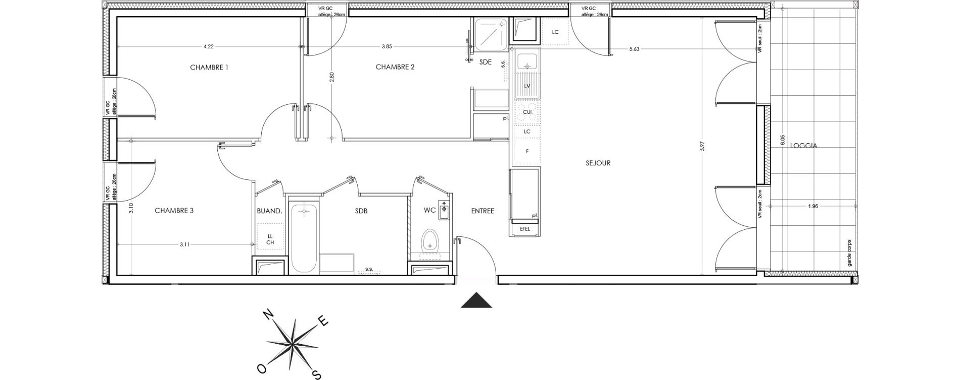 Appartement T4 de 84,34 m2 &agrave; Annecy Parc des sports - fier