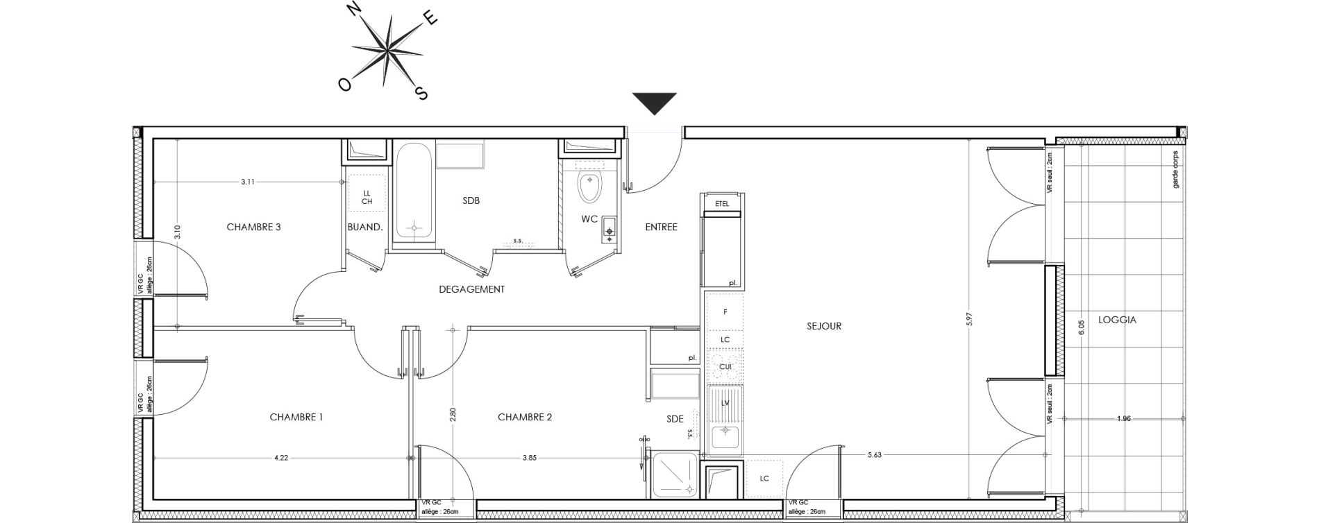 Appartement T4 de 84,30 m2 &agrave; Annecy Parc des sports - fier