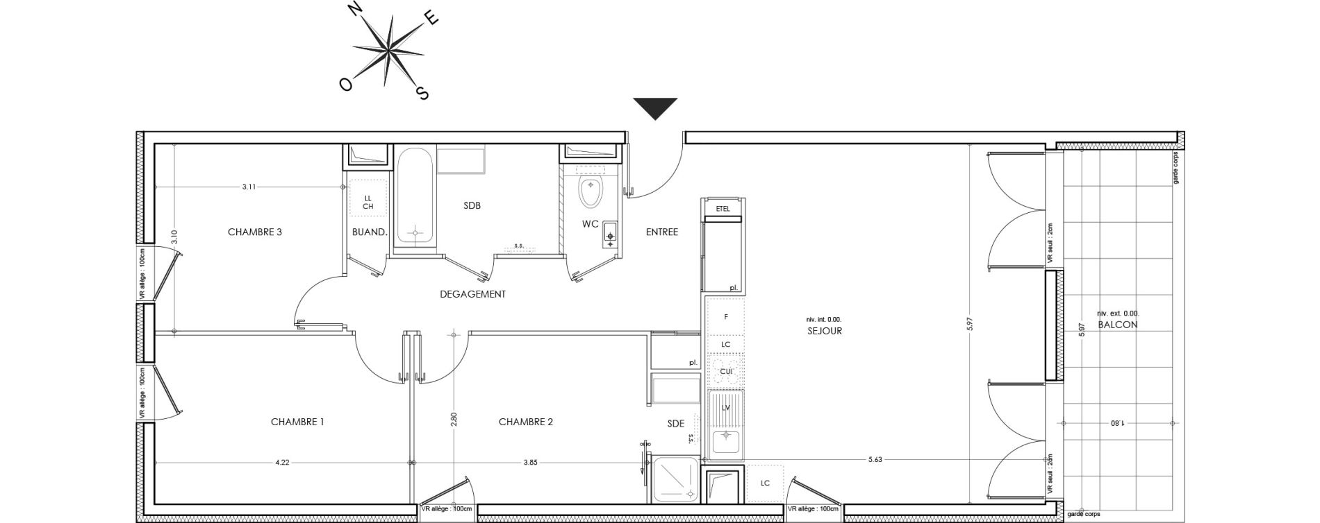 Appartement T4 de 84,30 m2 &agrave; Annecy Parc des sports - fier