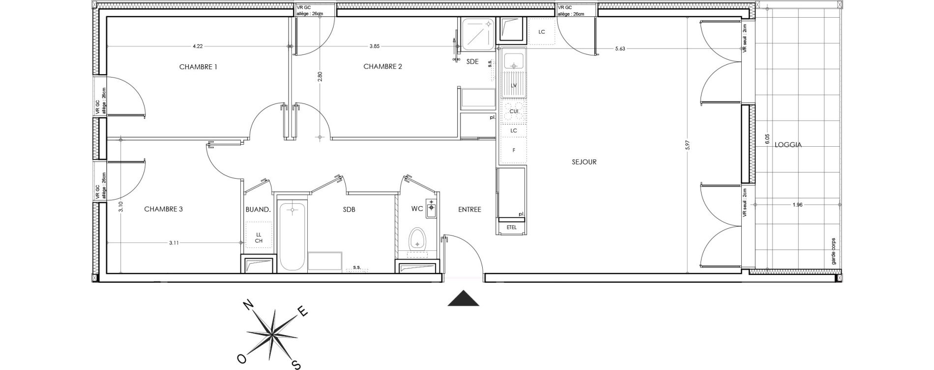 Appartement T4 de 84,34 m2 &agrave; Annecy Parc des sports - fier