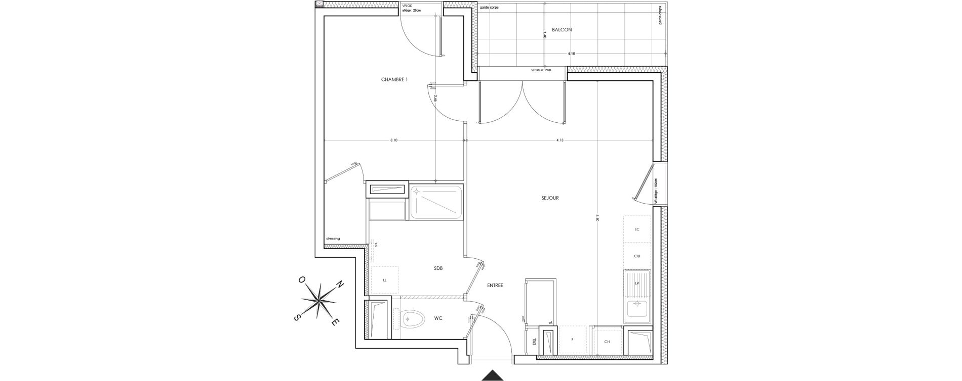 Appartement T2 de 42,99 m2 &agrave; Annecy Parc des sports - fier