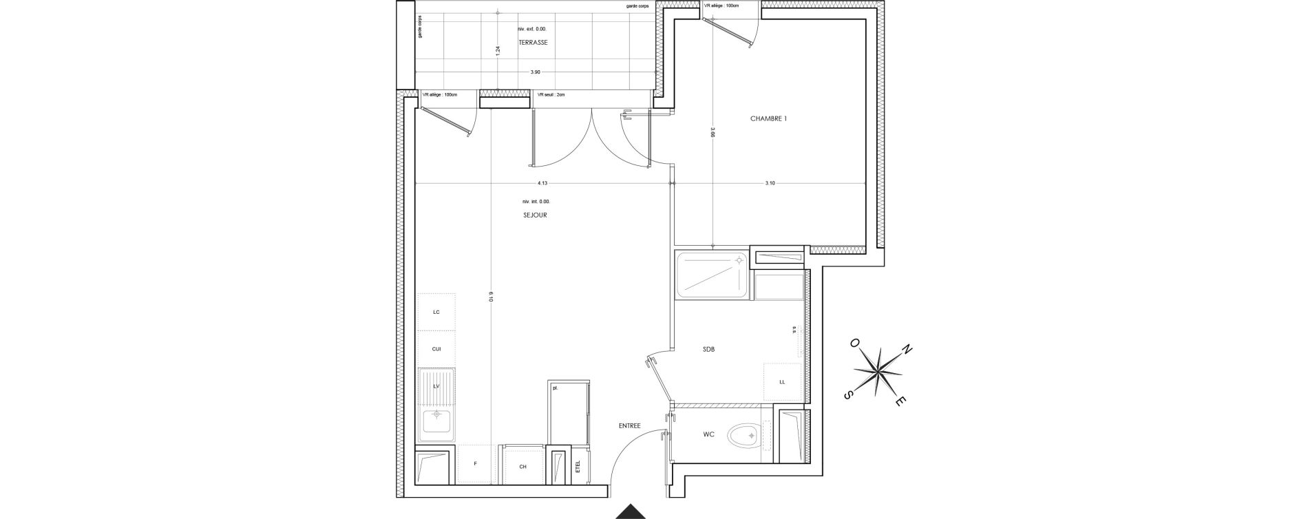 Appartement T2 de 41,75 m2 &agrave; Annecy Parc des sports - fier