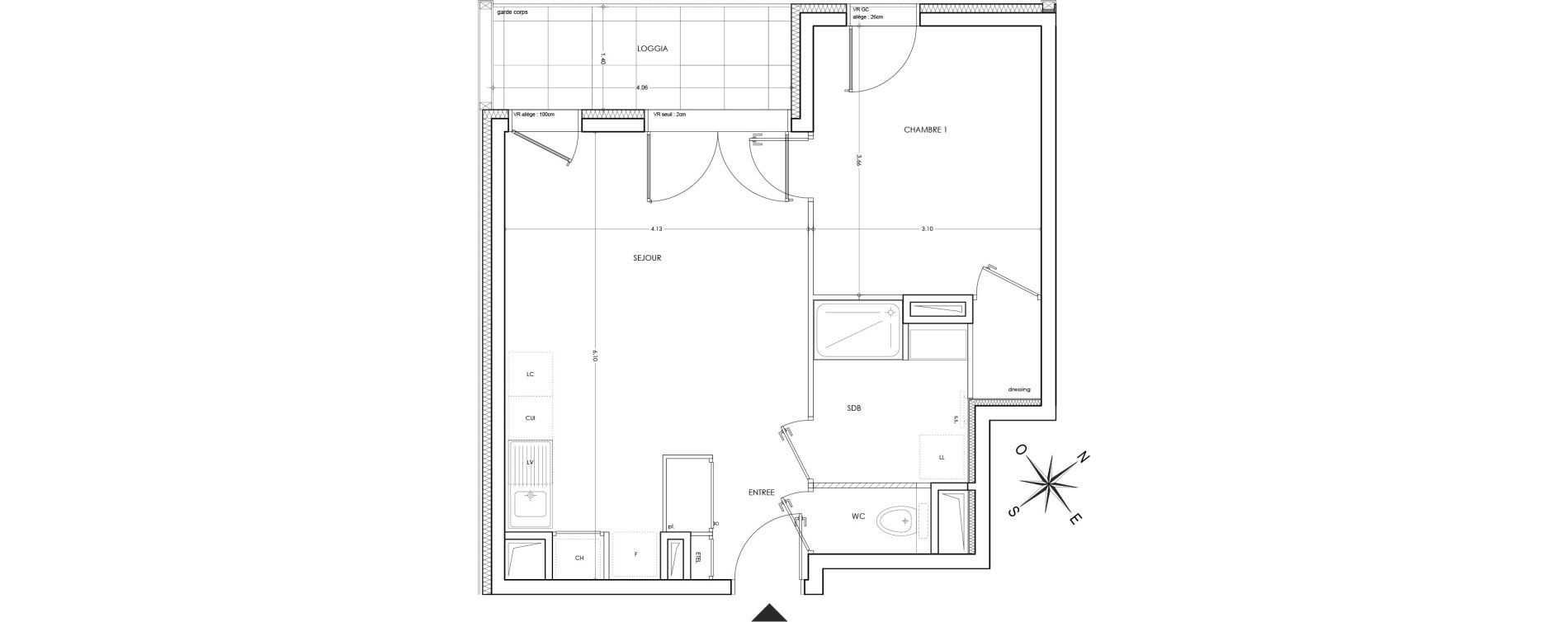 Appartement T2 de 42,99 m2 &agrave; Annecy Parc des sports - fier