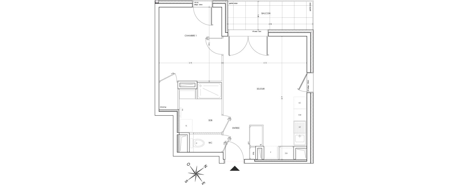 Appartement T2 de 42,99 m2 &agrave; Annecy Parc des sports - fier