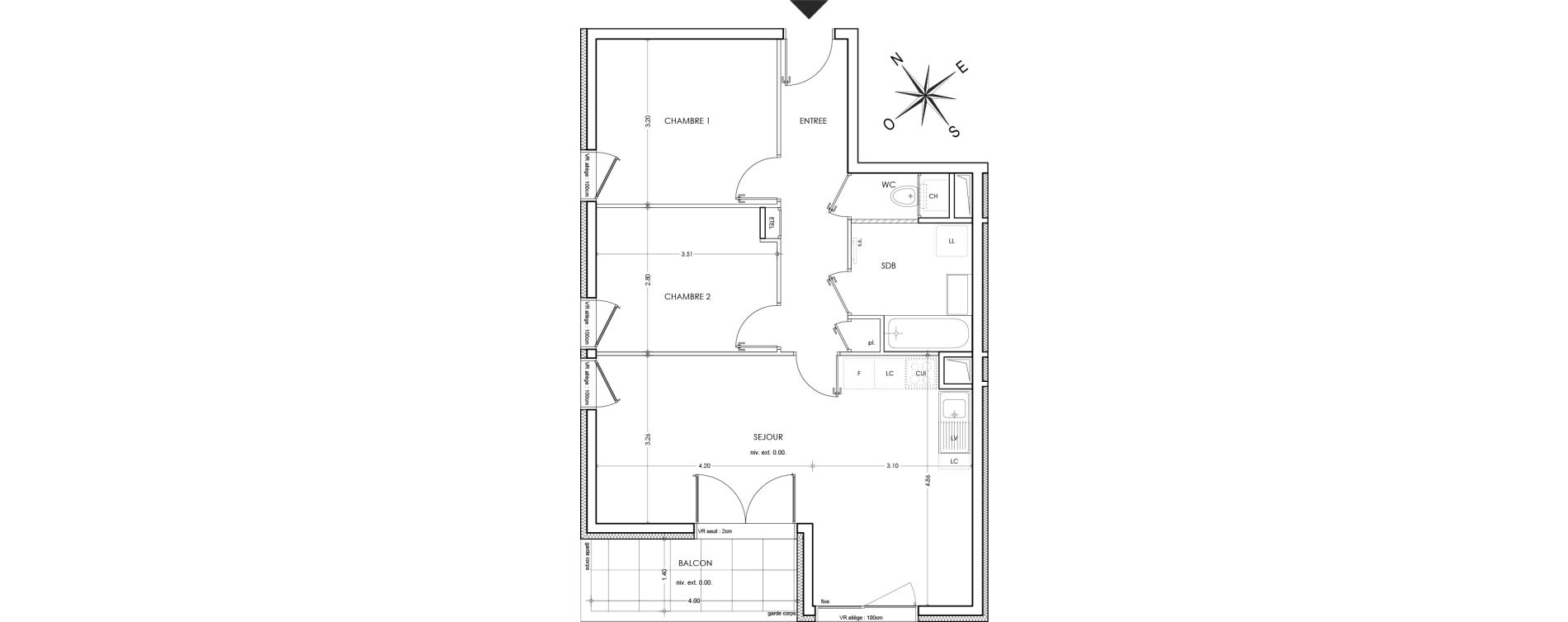 Appartement T3 de 64,18 m2 &agrave; Annecy Parc des sports - fier