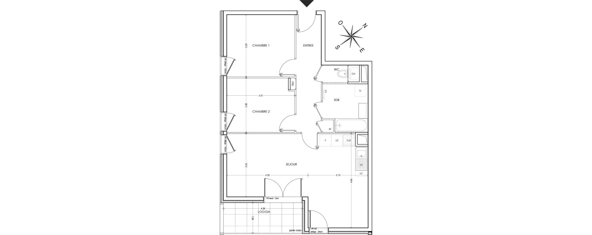 Appartement T3 de 64,18 m2 &agrave; Annecy Parc des sports - fier