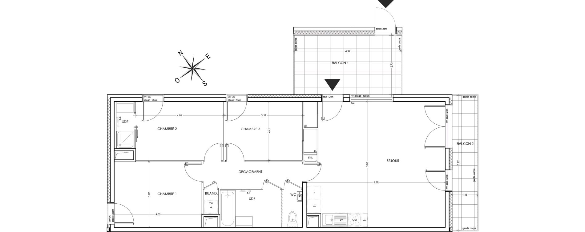 Appartement T4 de 84,23 m2 &agrave; Annecy Parc des sports - fier