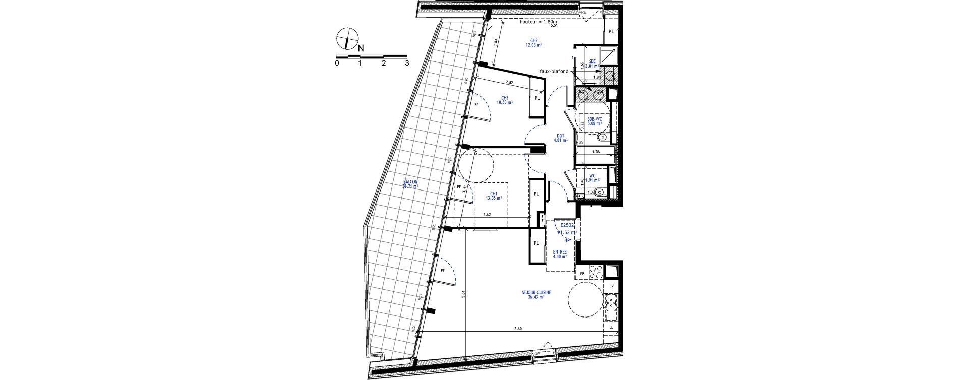 Appartement T4 de 91,52 m2 &agrave; Annecy Tresums