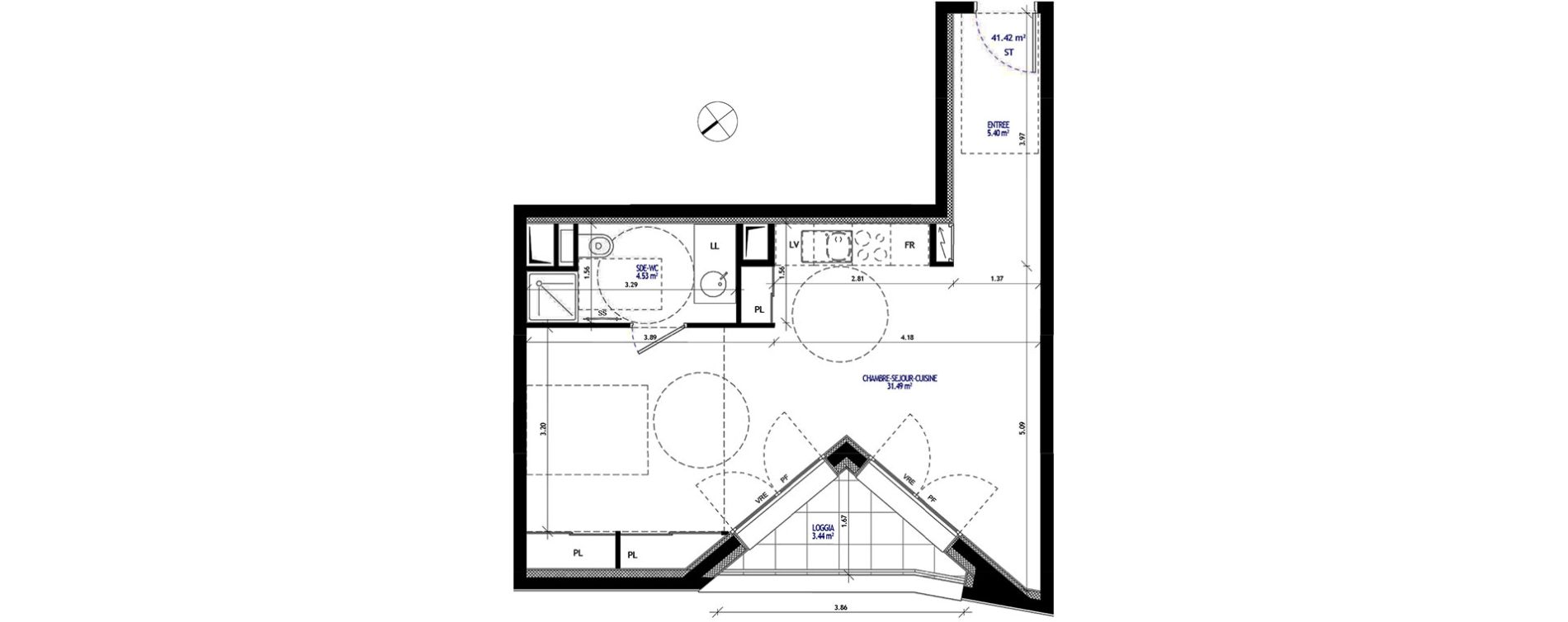 Appartement T1 de 41,42 m2 &agrave; Annecy Tresums