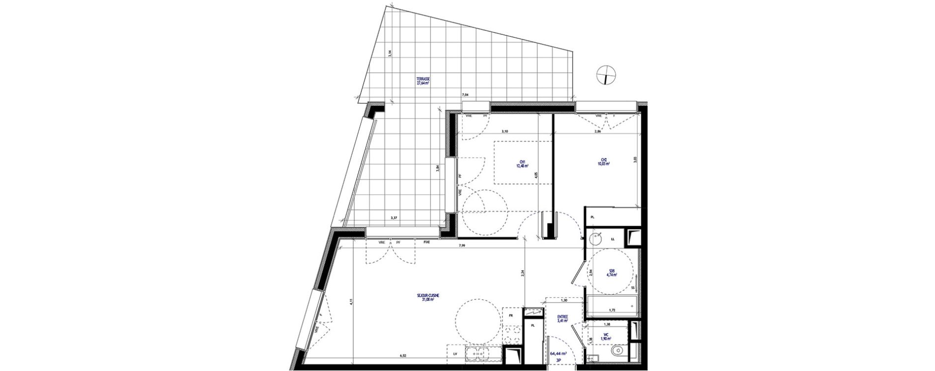 Appartement T3 de 64,44 m2 &agrave; Annecy Tresums
