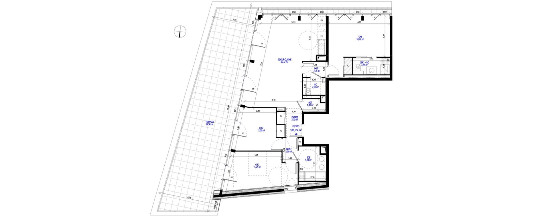 Appartement T4 de 103,75 m2 &agrave; Annecy Tresums