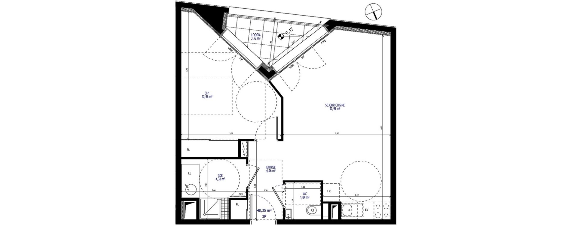 Appartement T2 de 48,35 m2 &agrave; Annecy Tresums