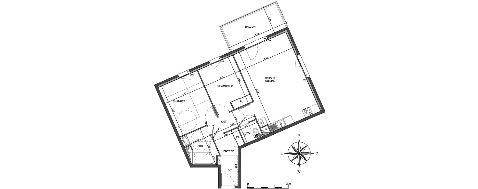 Appartement T3 de 65,37 m2 &agrave; Annecy Parc des sports - fier