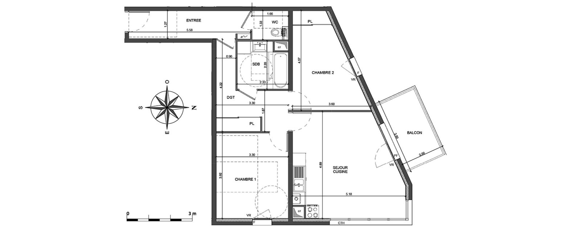Appartement T3 de 69,50 m2 &agrave; Annecy Parc des sports - fier