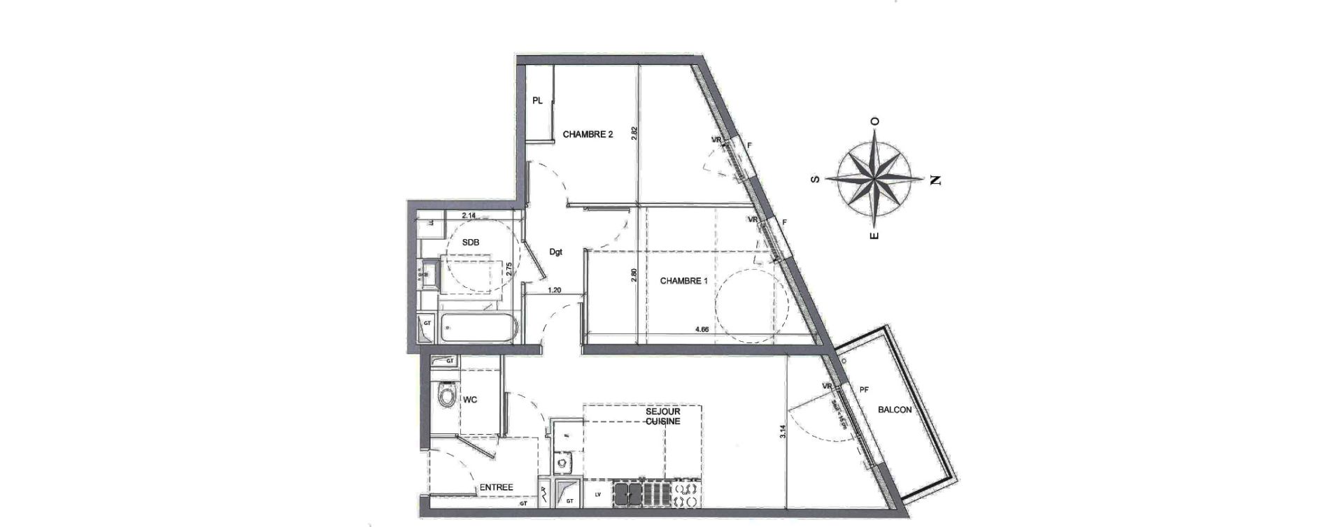 Appartement T3 de 57,37 m2 &agrave; Annecy Parc des sports - fier