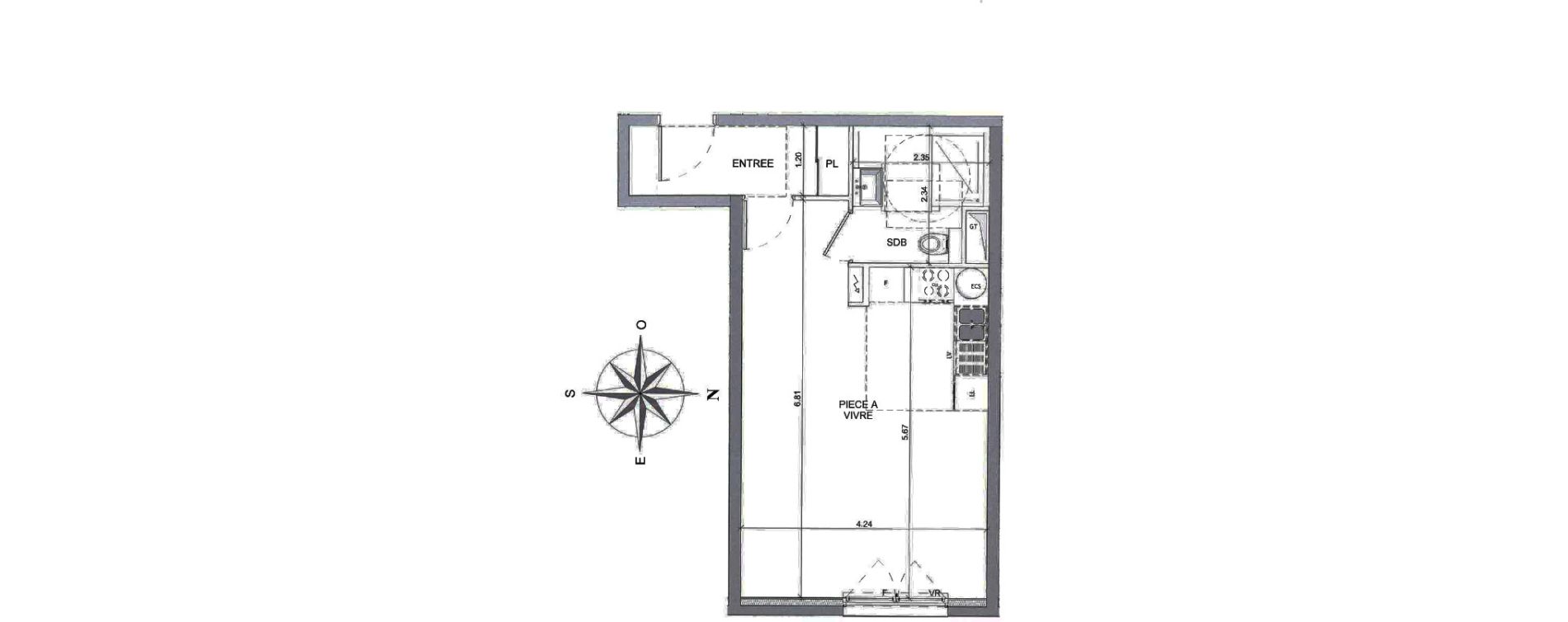 Appartement T1 de 35,42 m2 &agrave; Annecy Parc des sports - fier