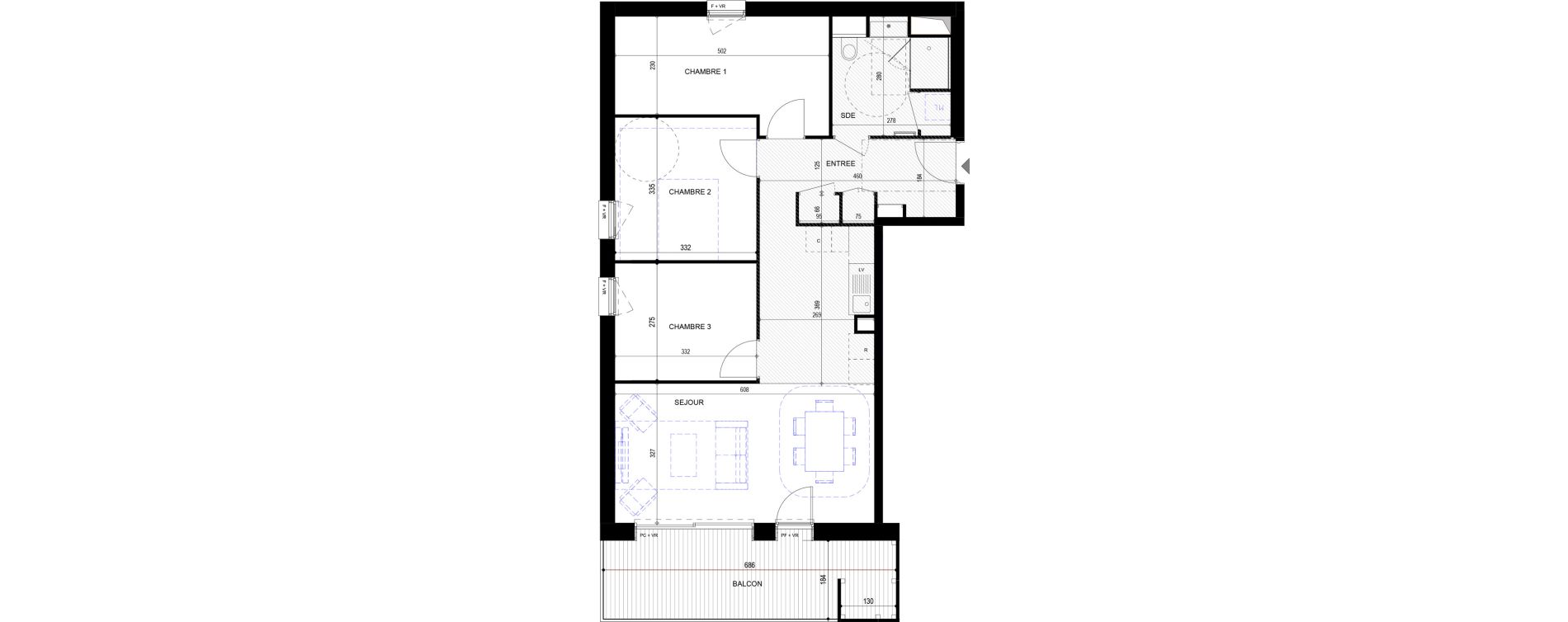 Appartement T4 de 77,33 m2 &agrave; Annecy Vert bois - le pont neuf