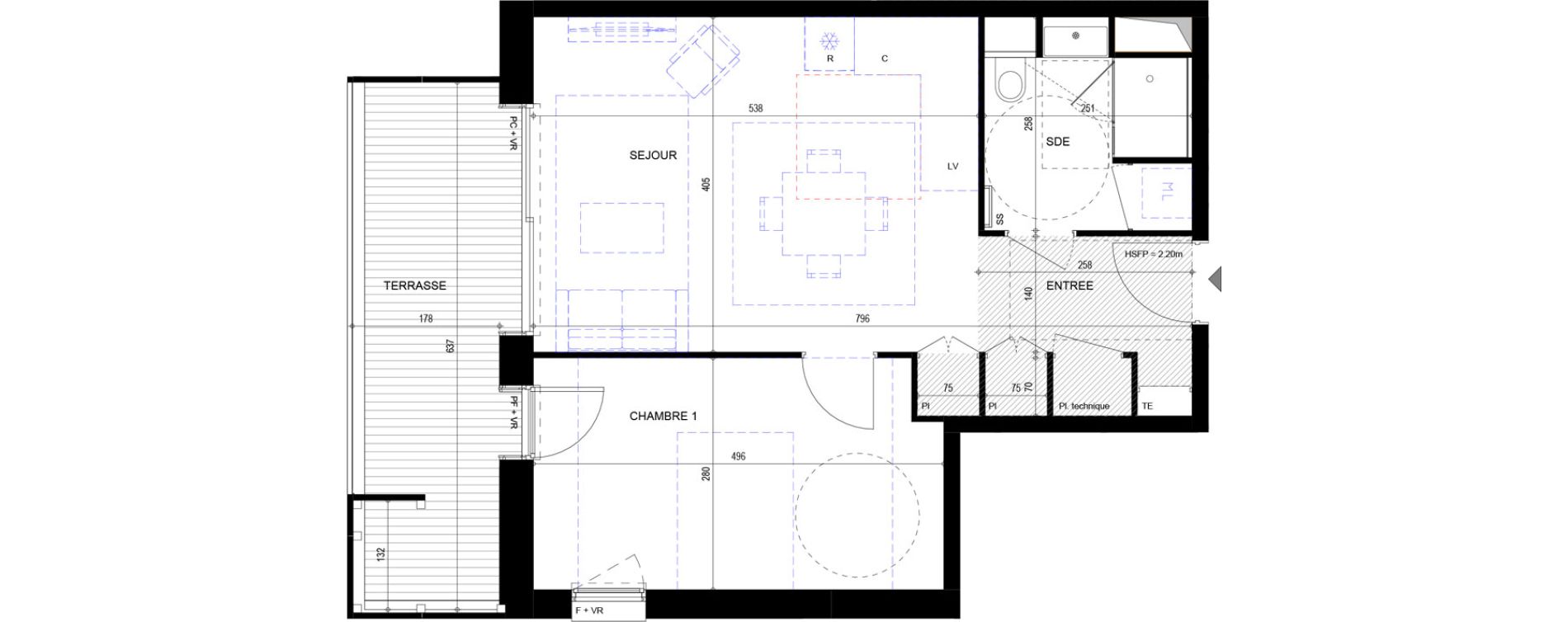 Appartement T2 de 46,98 m2 &agrave; Annecy Vert bois - le pont neuf