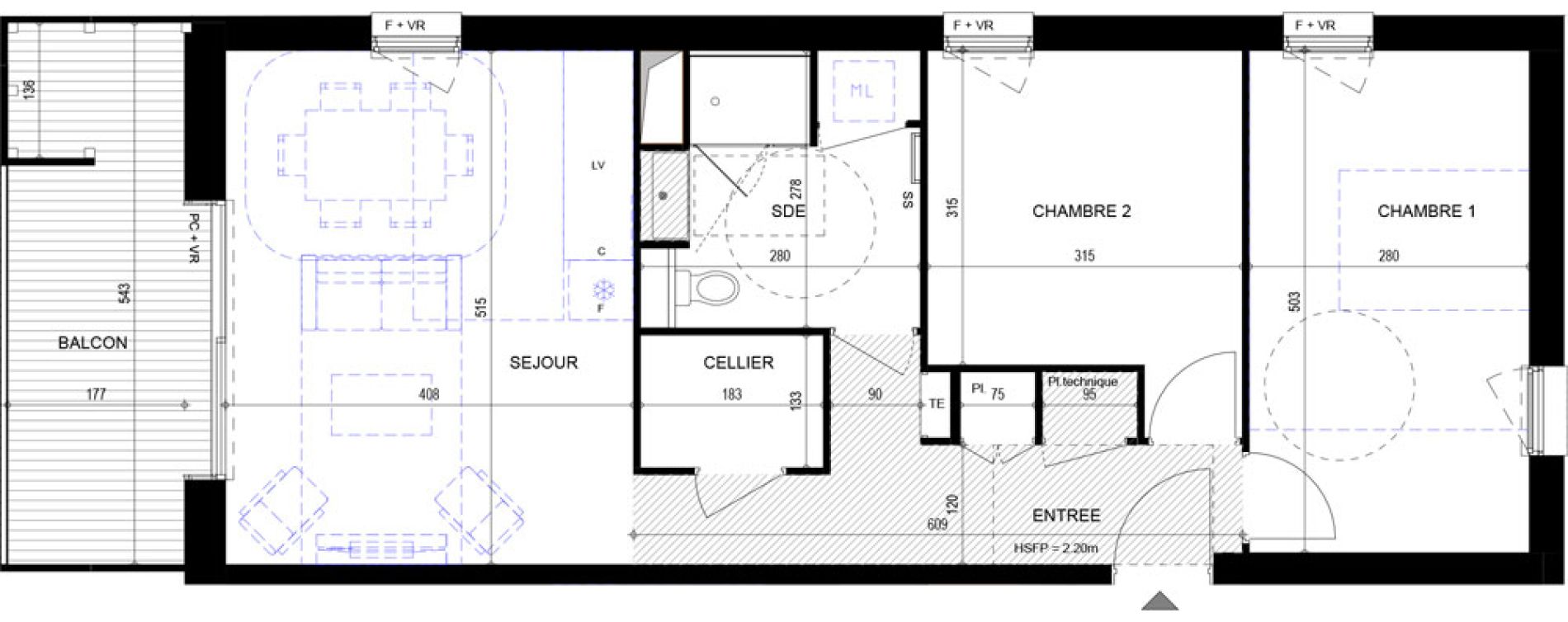 Appartement T3 de 64,19 m2 &agrave; Annecy Vert bois - le pont neuf