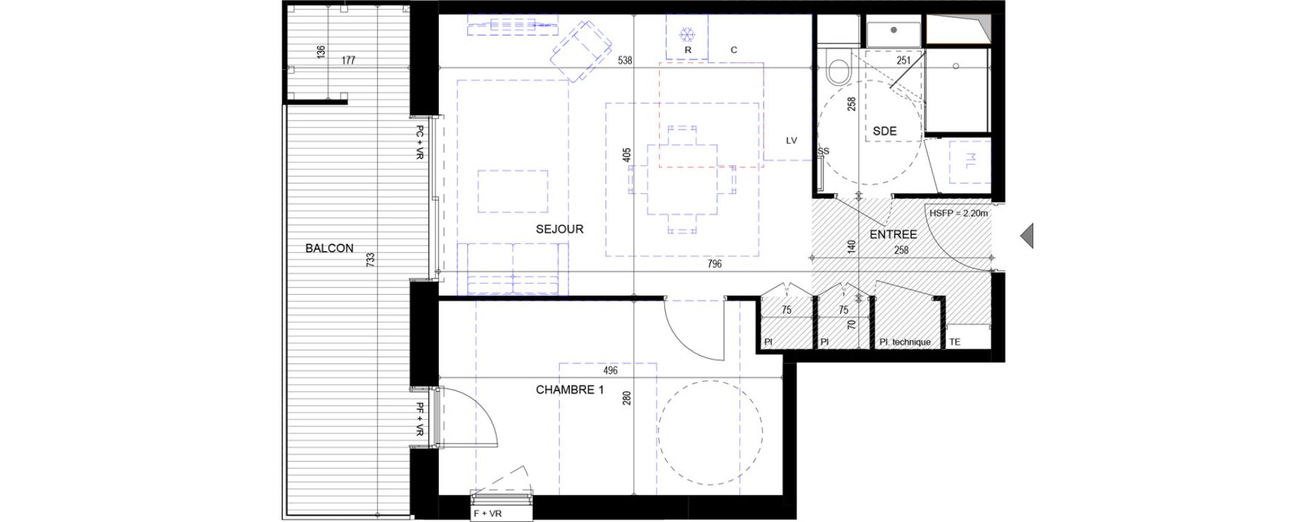 Appartement T2 de 46,98 m2 &agrave; Annecy Vert bois - le pont neuf